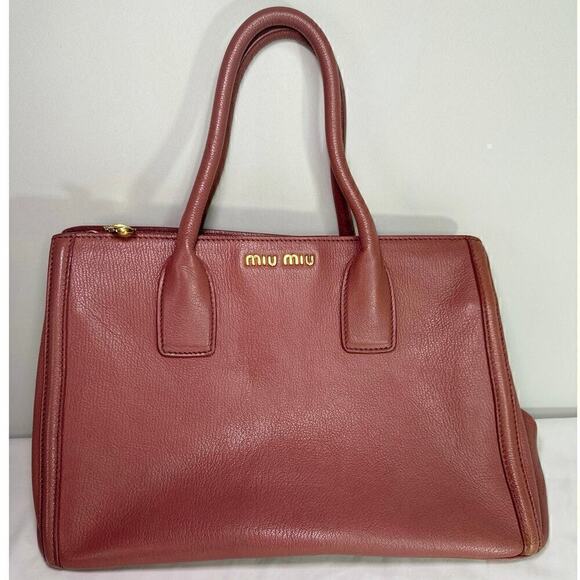 Mui Mui MADRAS Leather Handbag - Picture 1 of 9